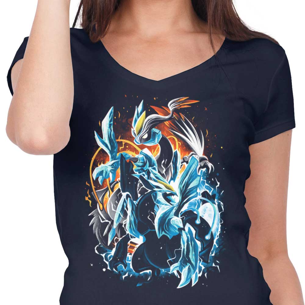 Women's Stylish V-Neck T-Shirt - The Path of Fusion