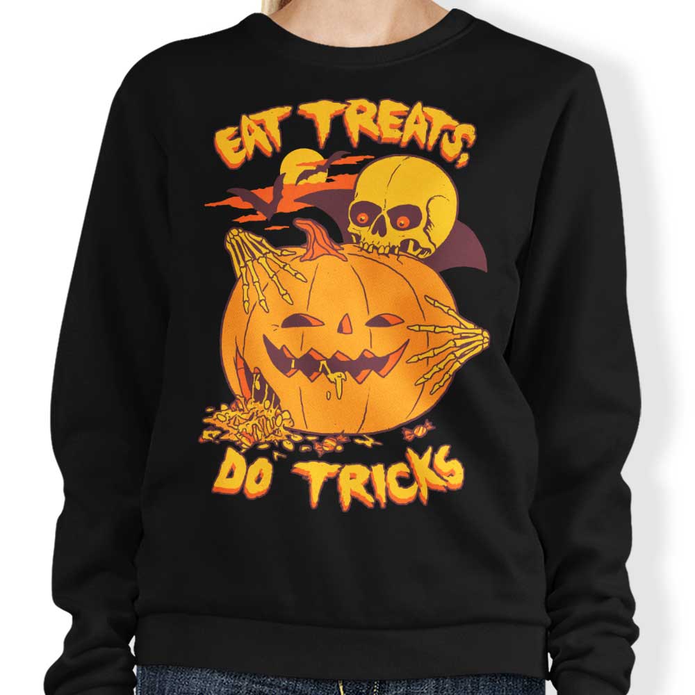 Hillary White's Eat Tricks, Do Treats Crewneck Sweatshirt for All Sizes