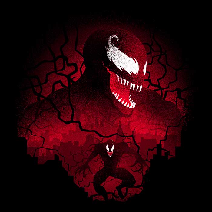 Stylish Red Symbiote Print Sweatshirt by Donnie Illustrations