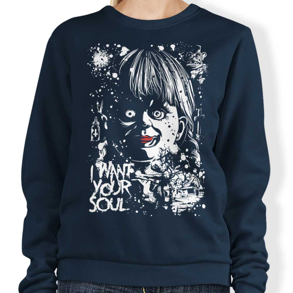 Cool 'I Want Your Soul' Graphic Sweatshirt for Trendy Wear