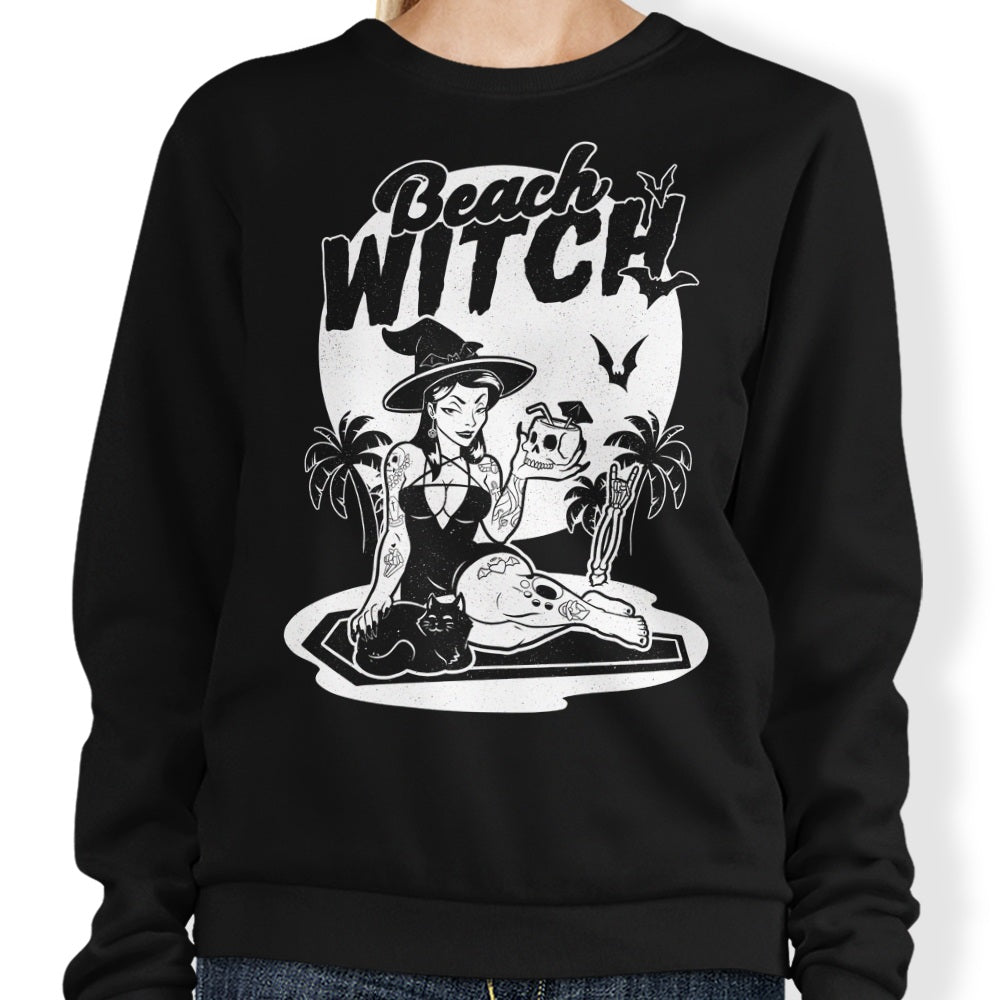 Studio Mootant's Comfortable 80/20 Cotton/Poly Beach Witch Crewneck Sweatshirt