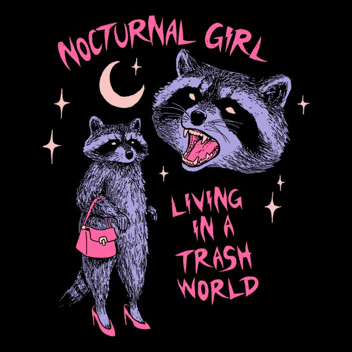 Comfortable Hillary White Nocturnal Girl Crewneck Sweatshirt