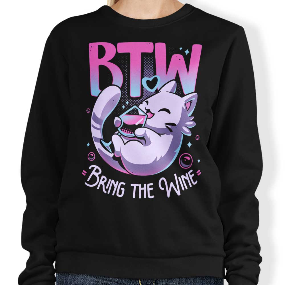 Stylish 'Bring the Wine' Crewneck Sweatshirt for All Sizes