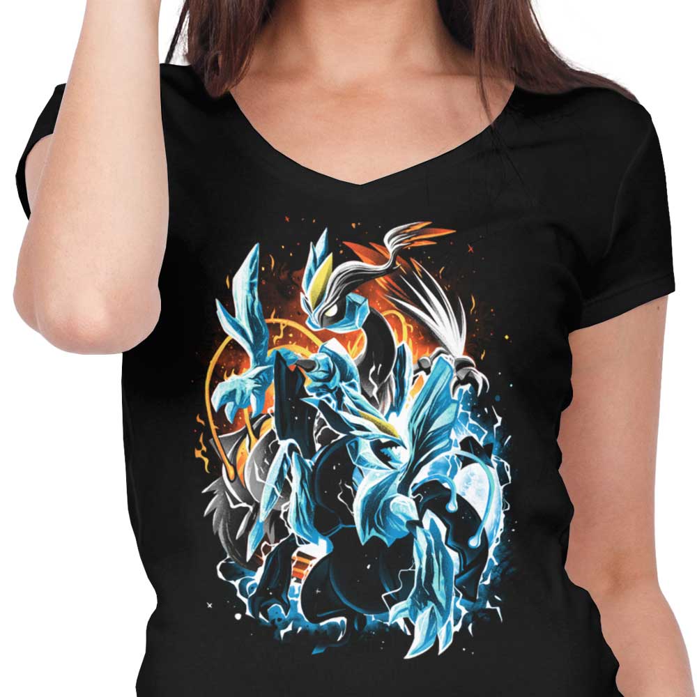 Women's Stylish V-Neck T-Shirt - The Path of Fusion