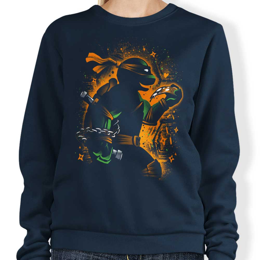 Stylish Orange Partying Ninja Design Sweatshirt for Fashion Enthusiasts