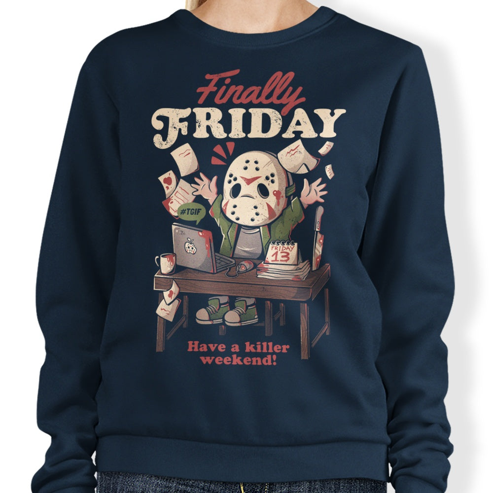 Edu.ely's Finally Friday Comfortable Crewneck Sweatshirt in S - 4XL