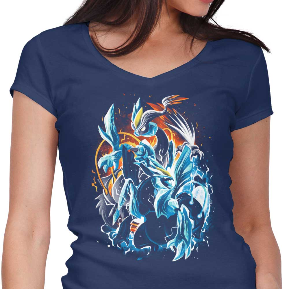 Women's Stylish V-Neck T-Shirt - The Path of Fusion