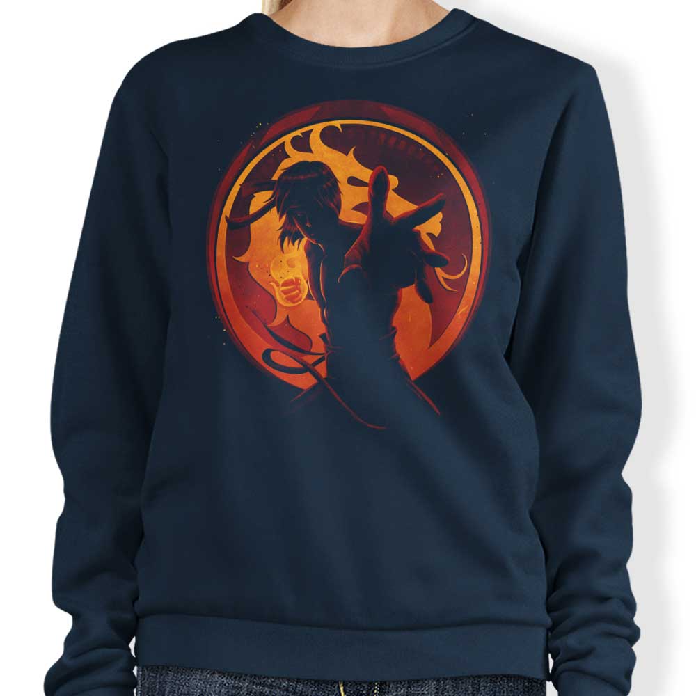 Teesgeex Flame Fist Crewneck Sweatshirt for Men and Women in Various Sizes