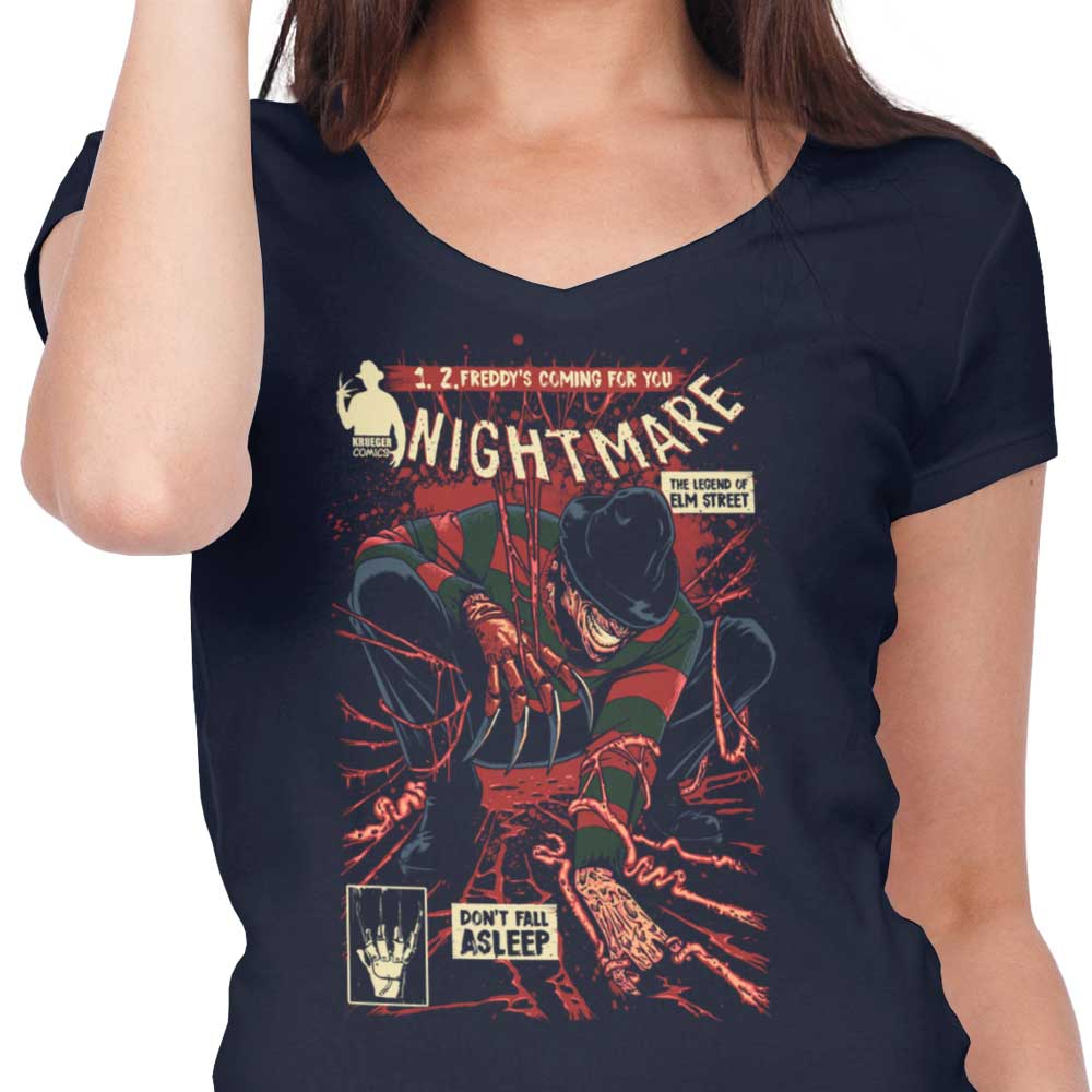 ES427 Women's Stylish V-Neck 'Don't Fall Asleep' Top