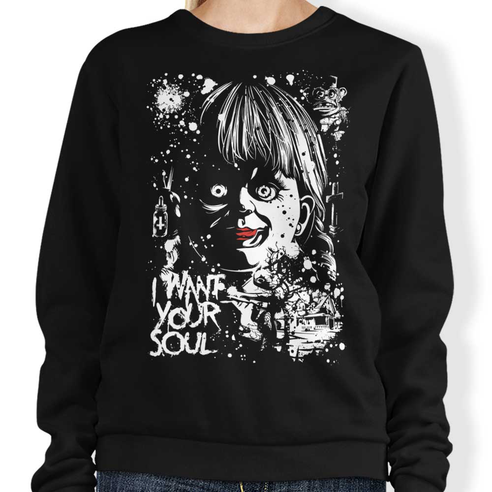 Cool 'I Want Your Soul' Graphic Sweatshirt for Trendy Wear
