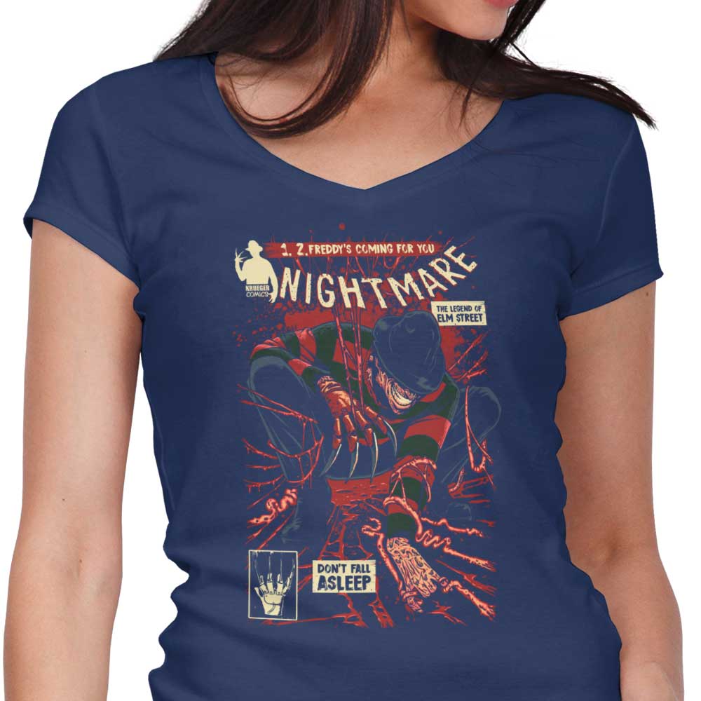 ES427 Women's Stylish V-Neck 'Don't Fall Asleep' Top