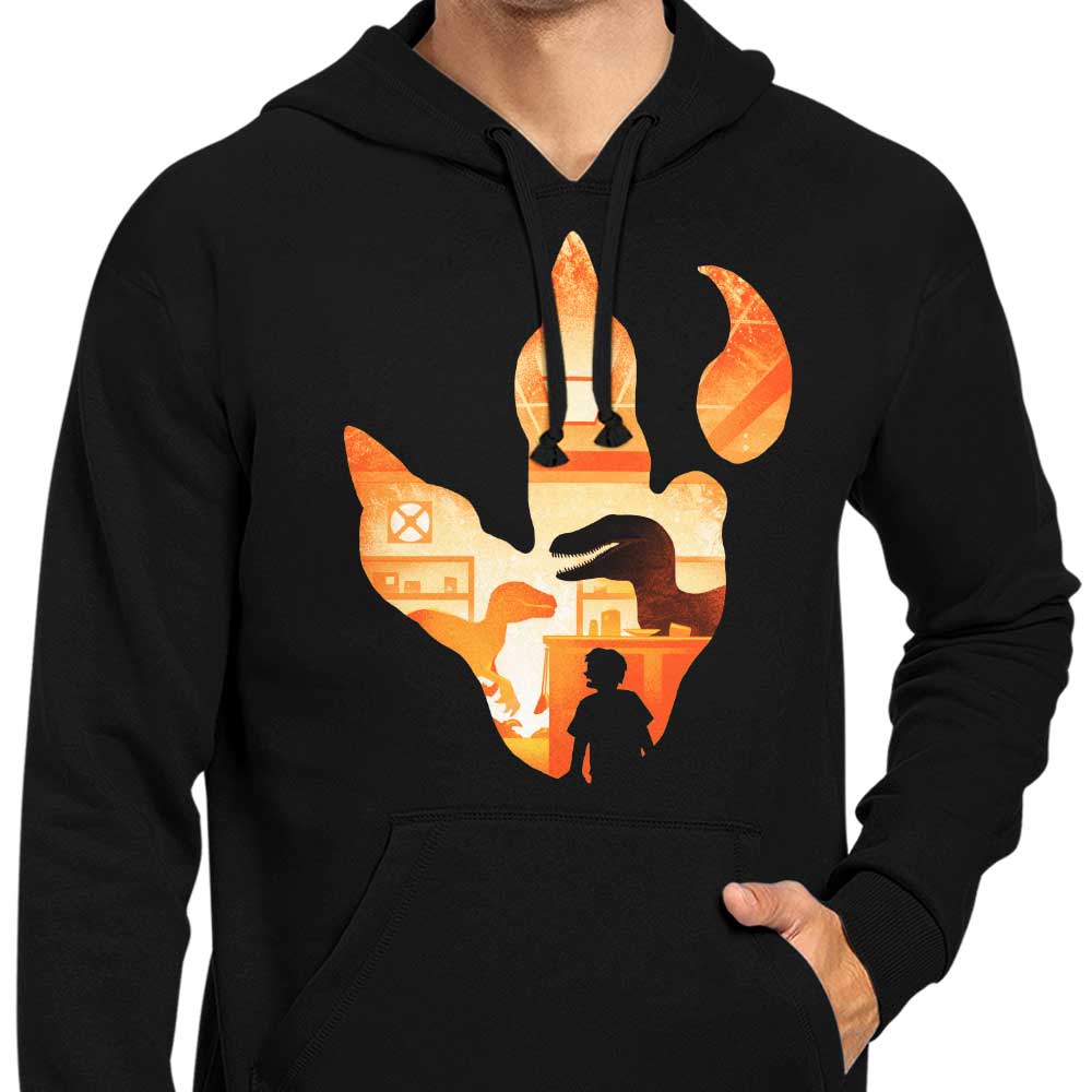 Unique Velociraptor Footprint Design Hoodie