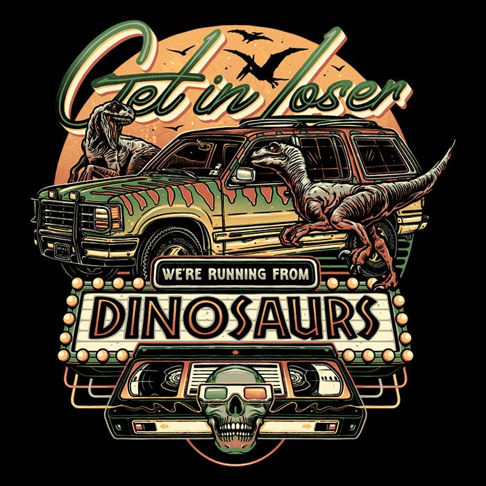 Momma Gorilla's 'We're Running from Dinosaurs' Branded Hooded Sweatshirt