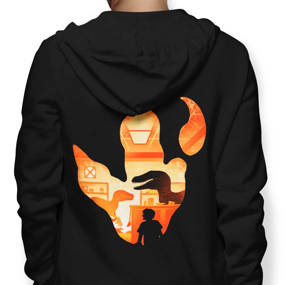 Unique Velociraptor Footprint Design Hoodie