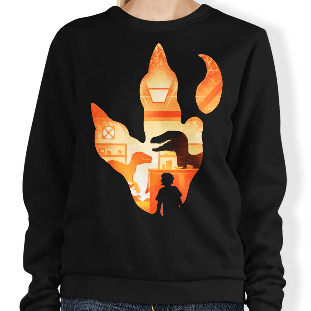 Alemaglia's Stylish Velociraptor Footprint Sweatshirt