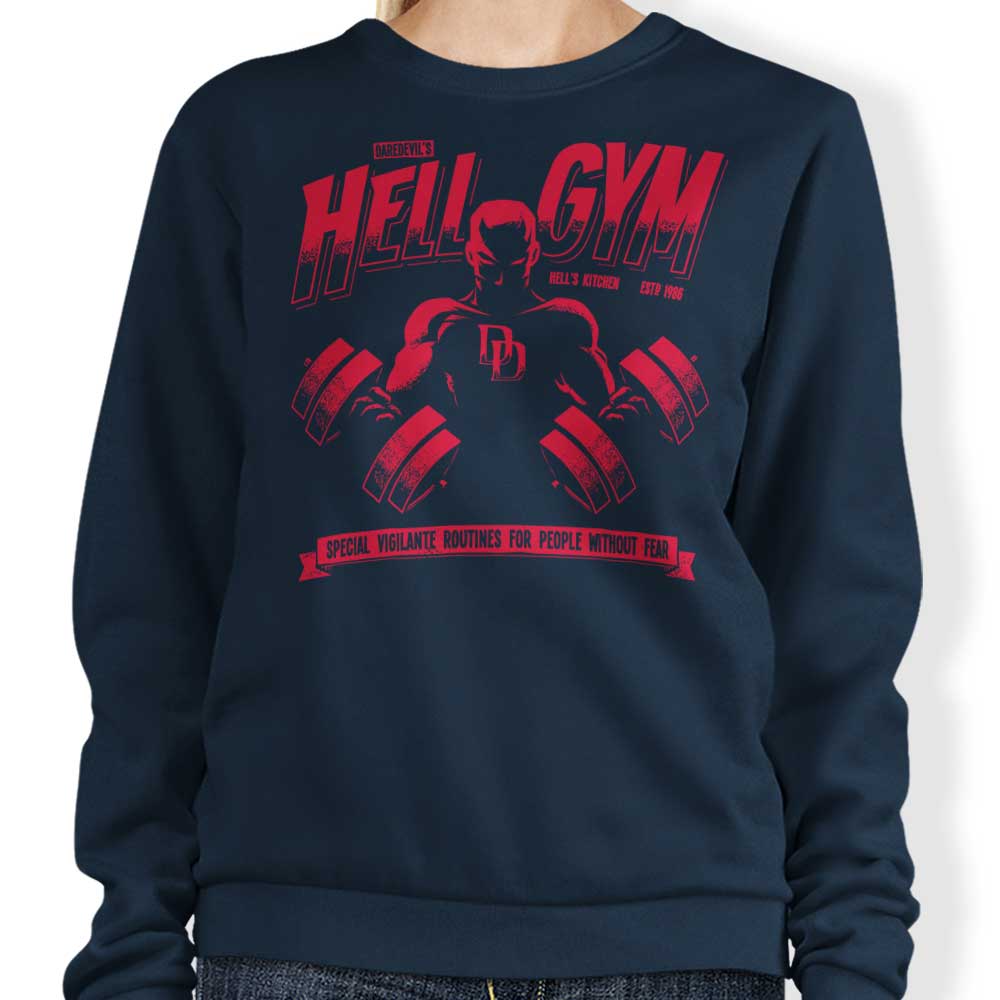 Teesgeex Hell Gym Comfortable Crewneck Sweatshirt in S - 4XL