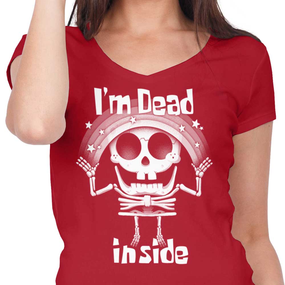 Alemaglia Women's V-Neck T-Shirt - 'I'm Dead Inside' Design