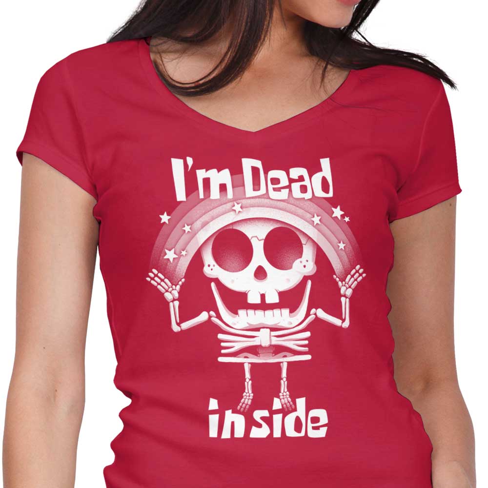Alemaglia Women's V-Neck T-Shirt - 'I'm Dead Inside' Design