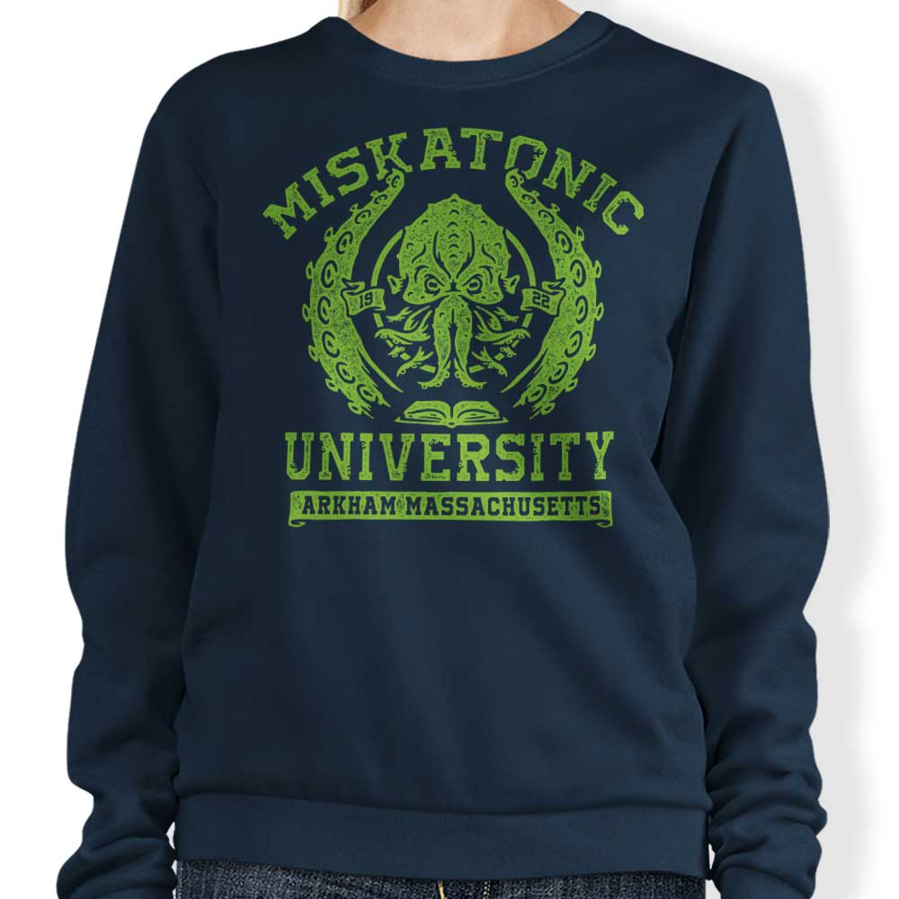 Comfortable Miskatonic University Crewneck Sweatshirt in S - 4XL Sizes