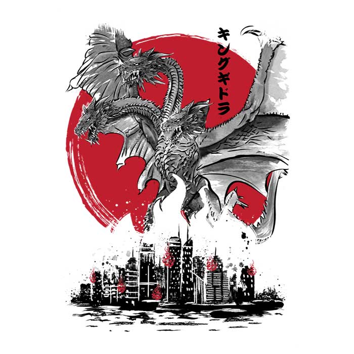 The King of Terror Rising Sumi-e Inspired Zip-Up and Pullover Hoodies