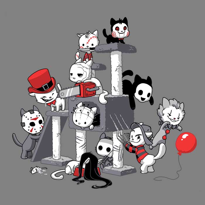 Scary Cats Themed Zip-Up and Pullover Hoodies