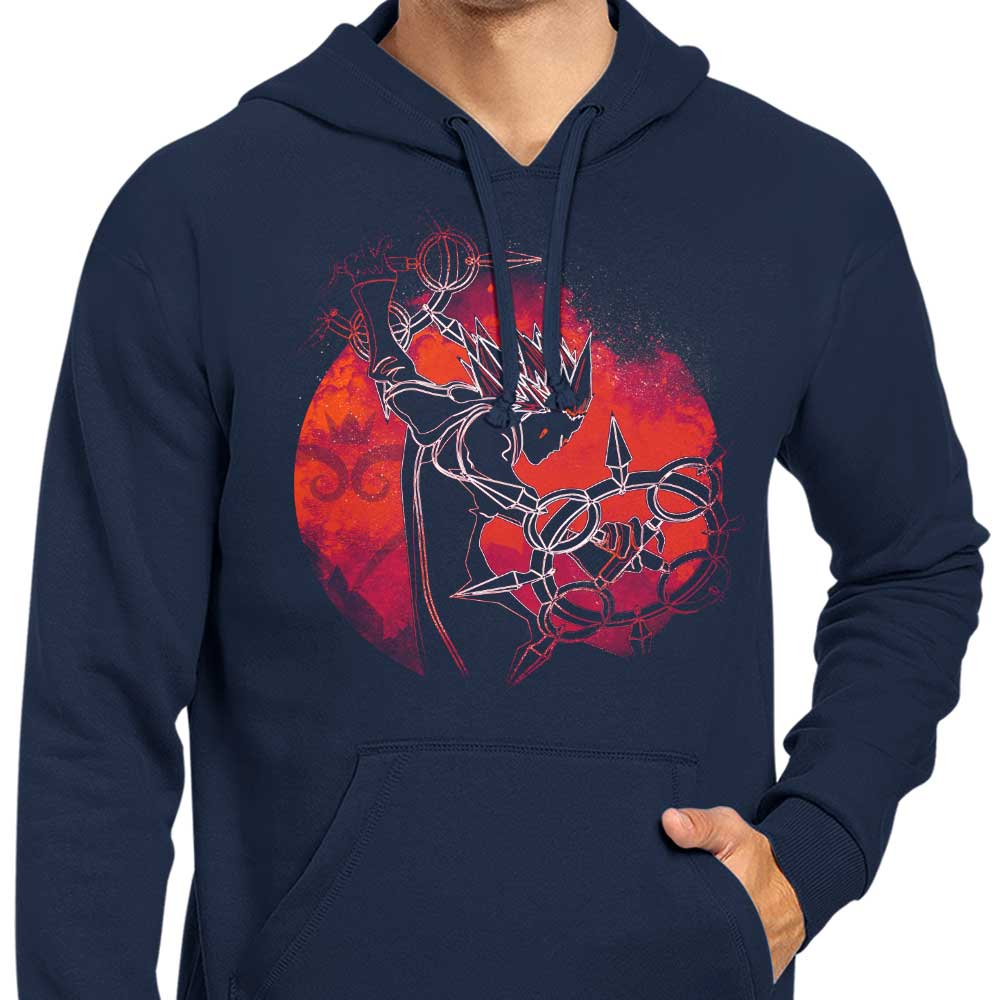 Stylish Dancing Flames Orb Print Hoodie by Donnie Illustrations