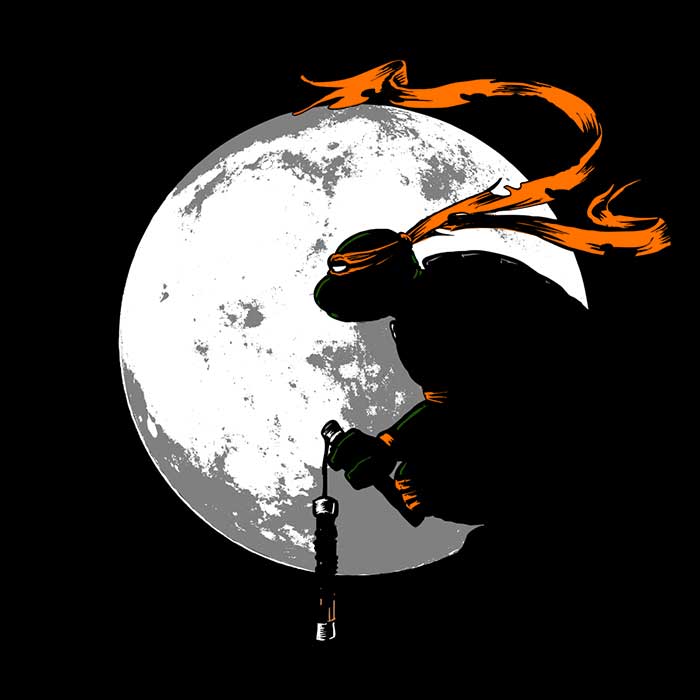 Moon Nunchaku Design Hooded Sweatshirt
