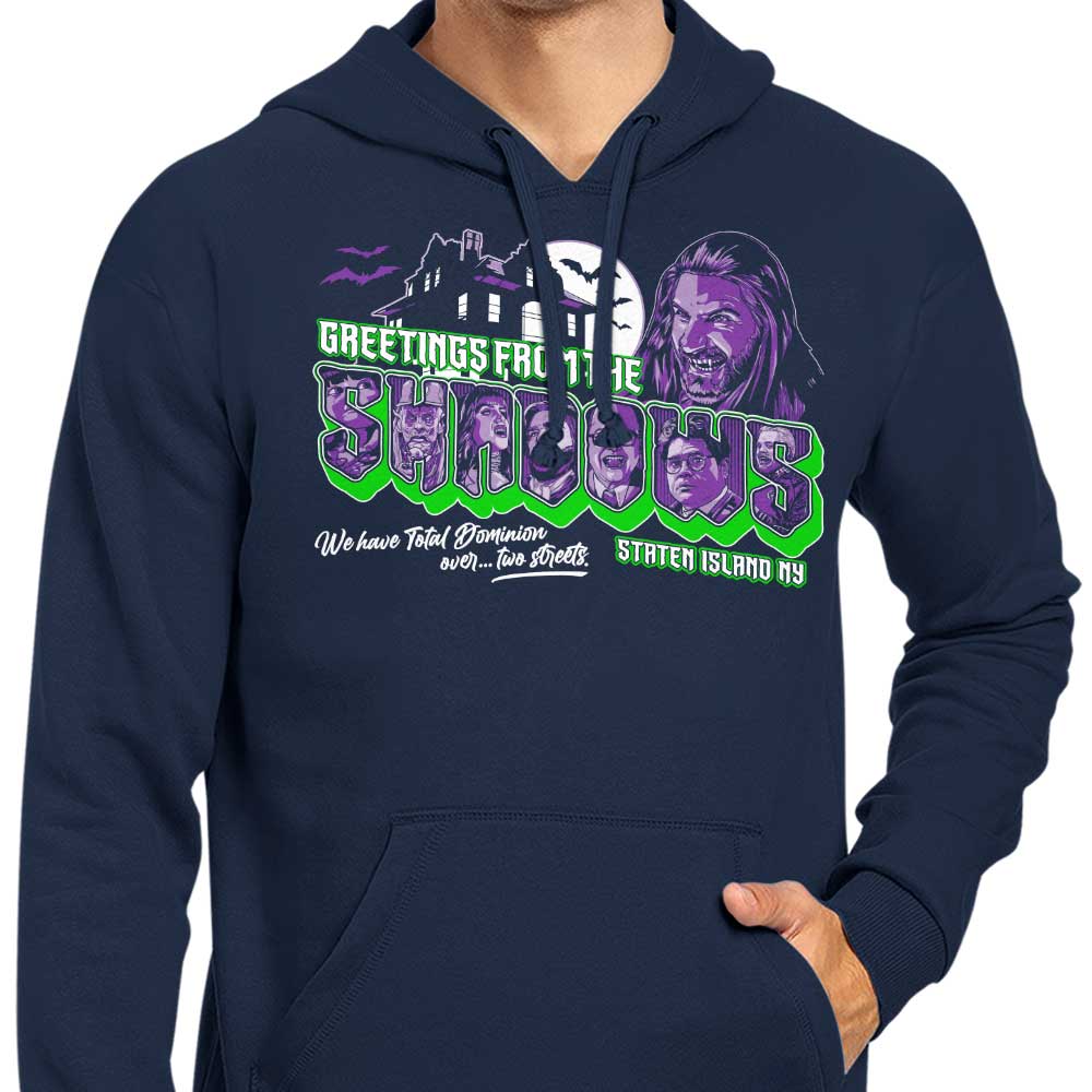 Mysterious 'Greetings from the Shadows' Stylish Hoodie