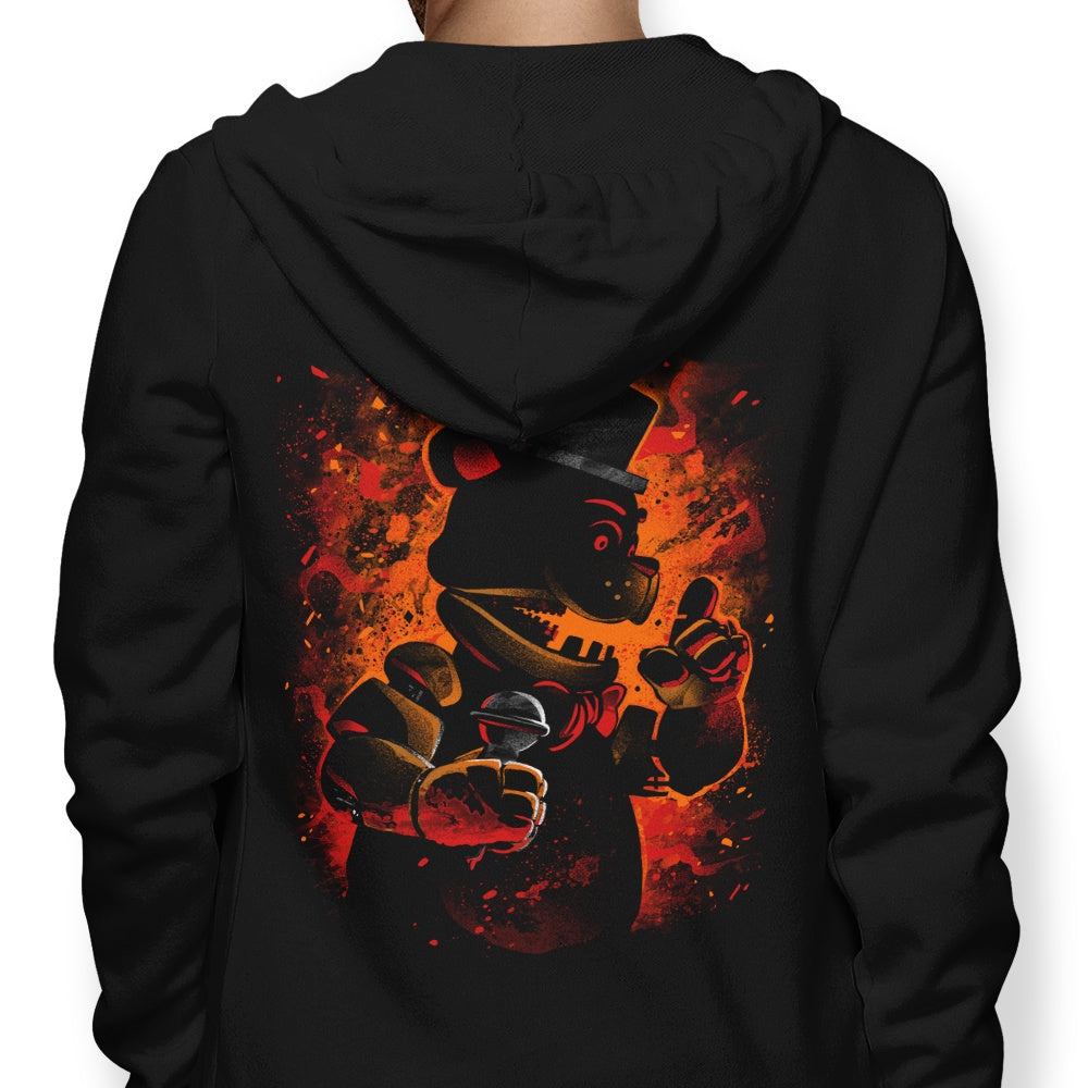 Animatronic Bear Design Hoodie - A Fashionable Clothing Item