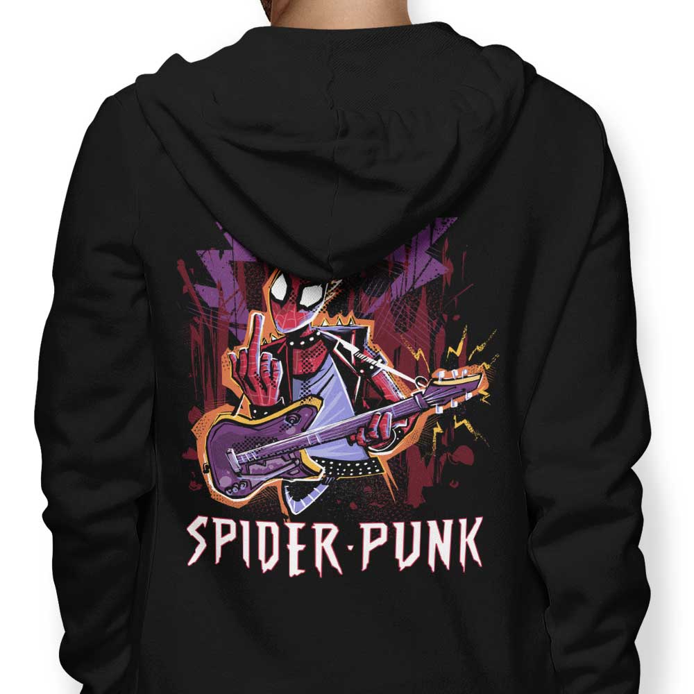 Cool Spider Punk Inspired Hoodie by Zascanauta