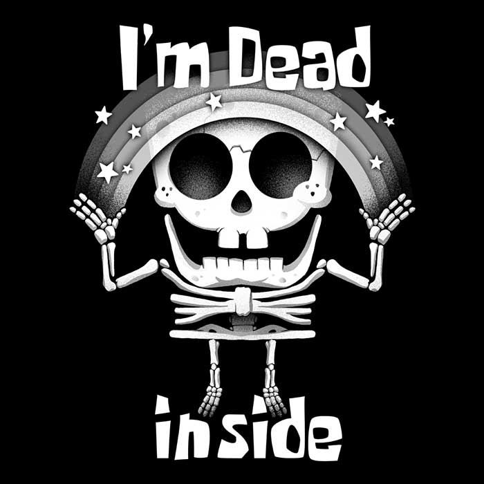 Alemaglia Women's V-Neck T-Shirt - 'I'm Dead Inside' Design