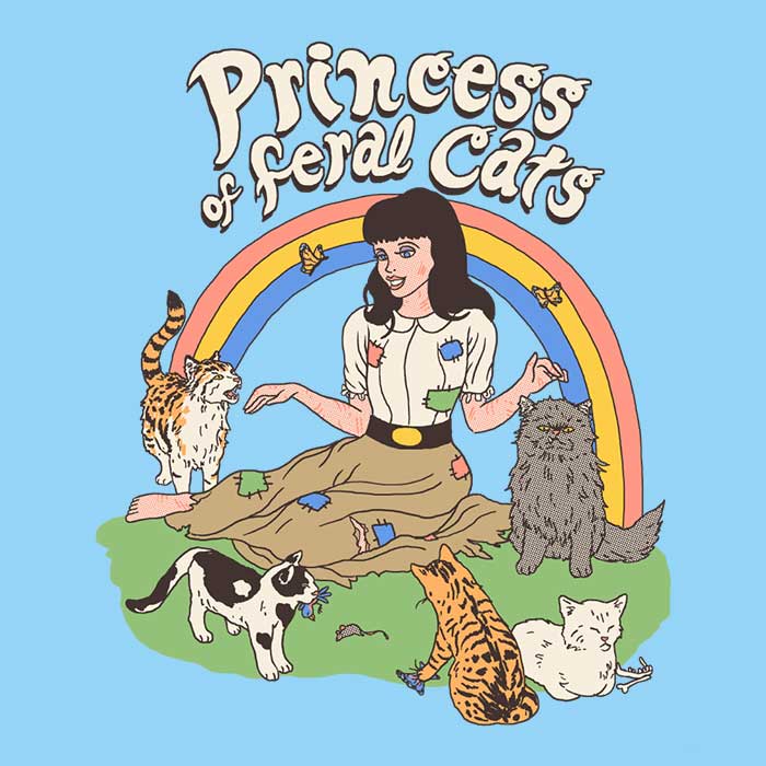 Stylish Hillary White's Feral Cats Princess Hoodie