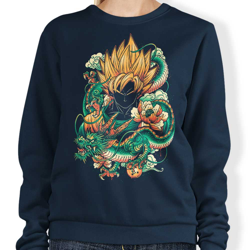 Vibrant Dragon Print Crewneck Sweatshirt
