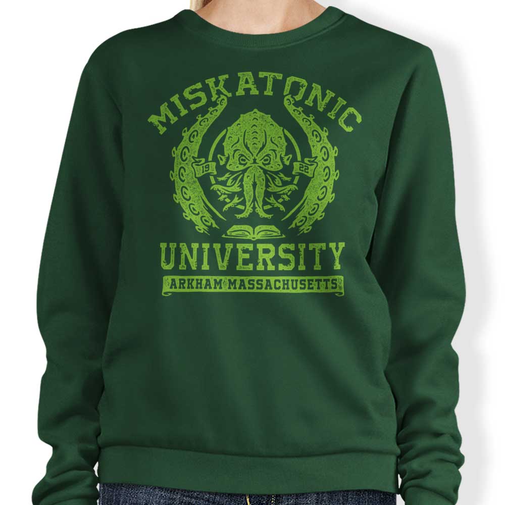 Comfortable Miskatonic University Crewneck Sweatshirt in S - 4XL Sizes