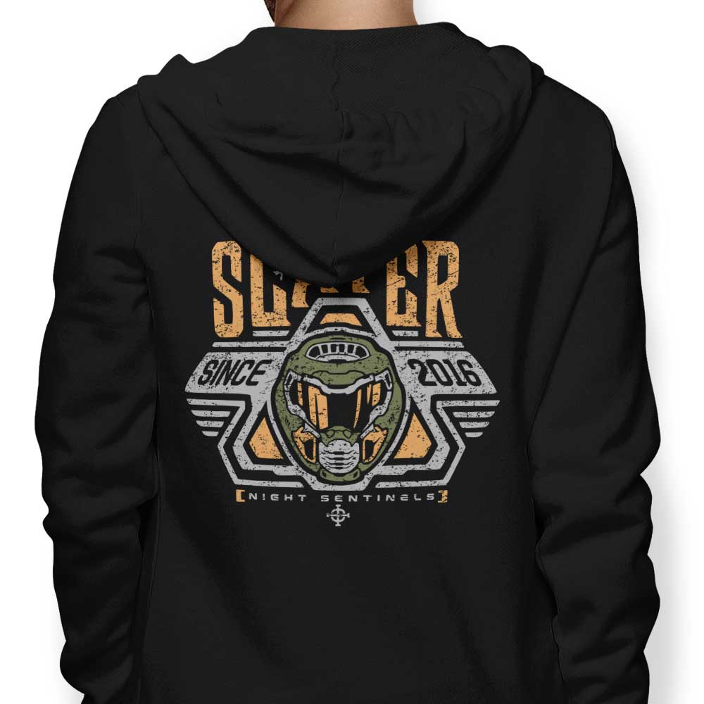Olipop's Space Slayer Marine 8.5 - oz Zip - up & Pullover Hoodies
