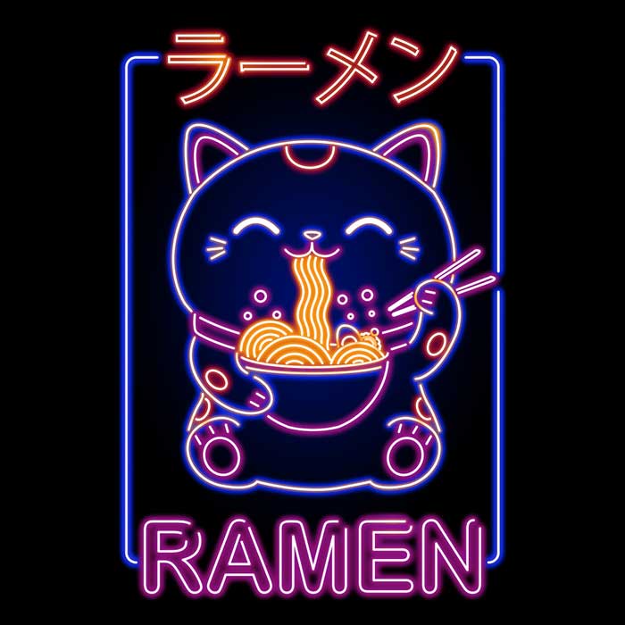 Stylish Neon Maneki - Neko Zip - Up & Pullover Hoodies