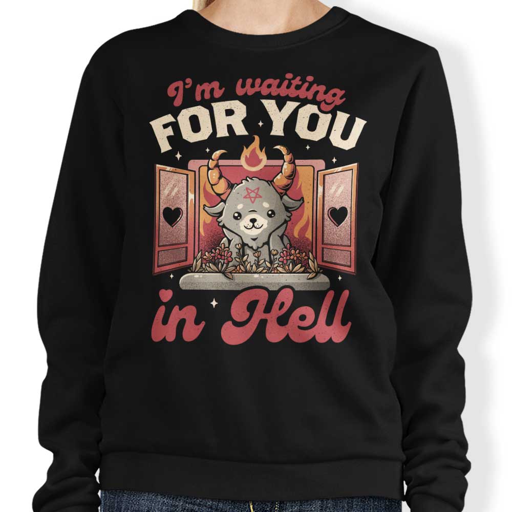 Comfortable 'Waiting for You' Crewneck Sweatshirt in S - 4XL Sizes