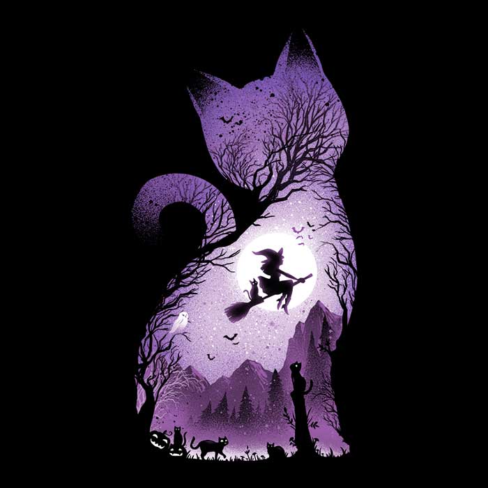 Alemaglia's Comfortable Witch's Cat Crewneck Sweatshirt in S - 4XL