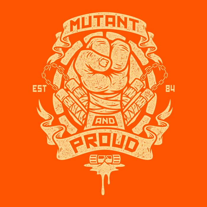 Mutant and Proud - Mikey Branded Hoodie by Brandon Wilhelm Art