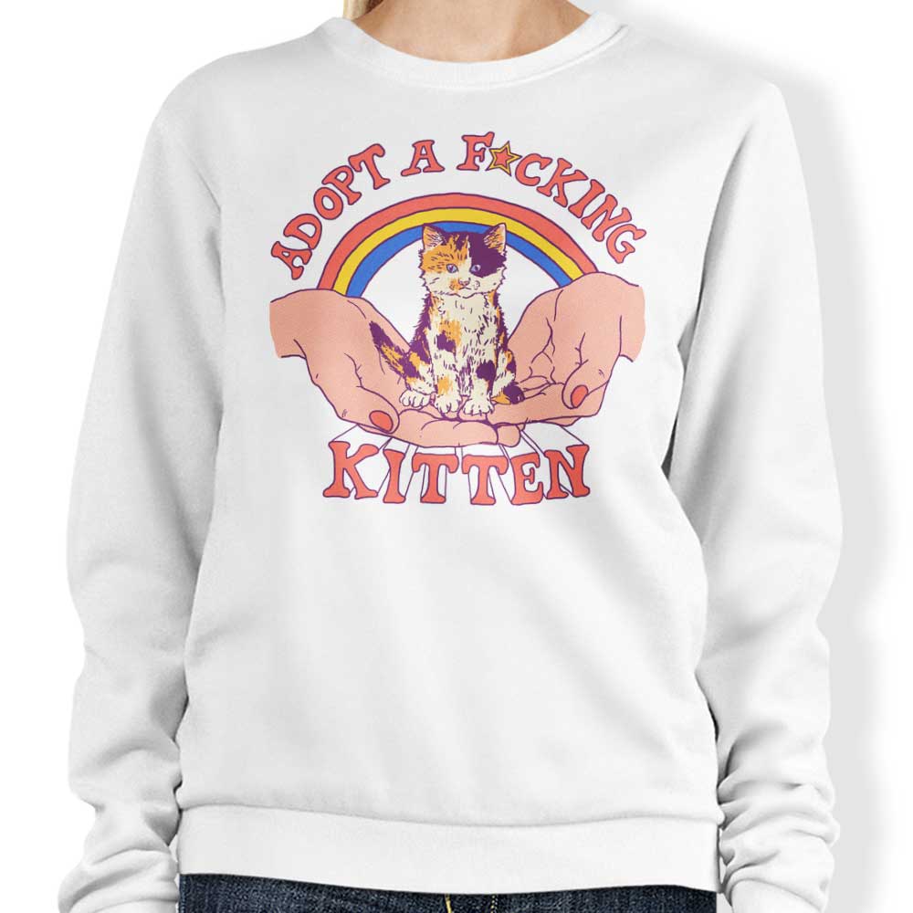 Comfortable 'Adopt a Kitten' Crewneck Sweatshirt in S - 4XL Sizes