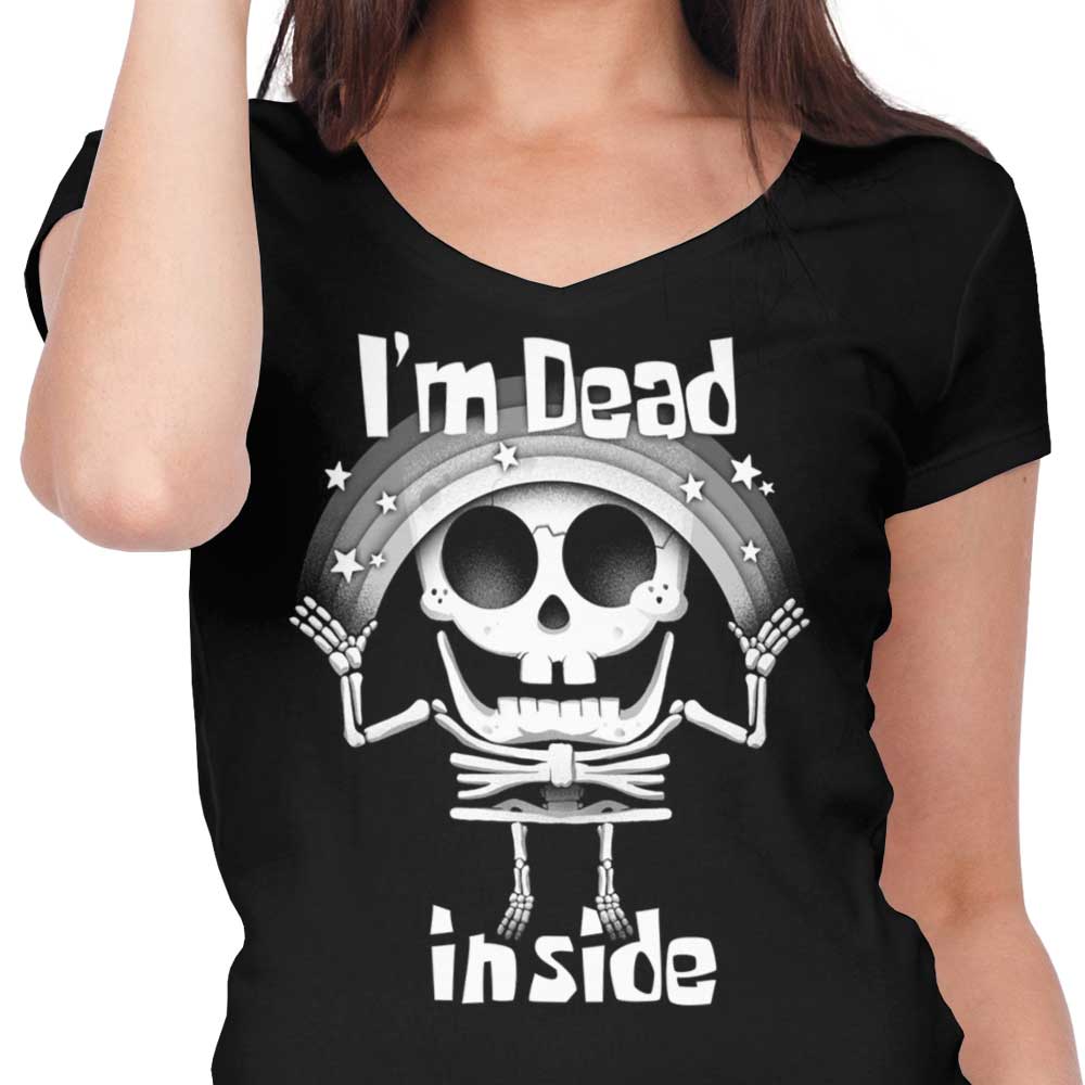 Alemaglia Women's V-Neck T-Shirt - 'I'm Dead Inside' Design