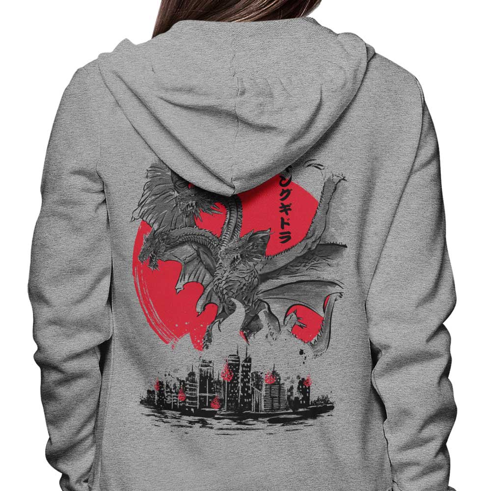 The King of Terror Rising Sumi-e Inspired Zip-Up and Pullover Hoodies