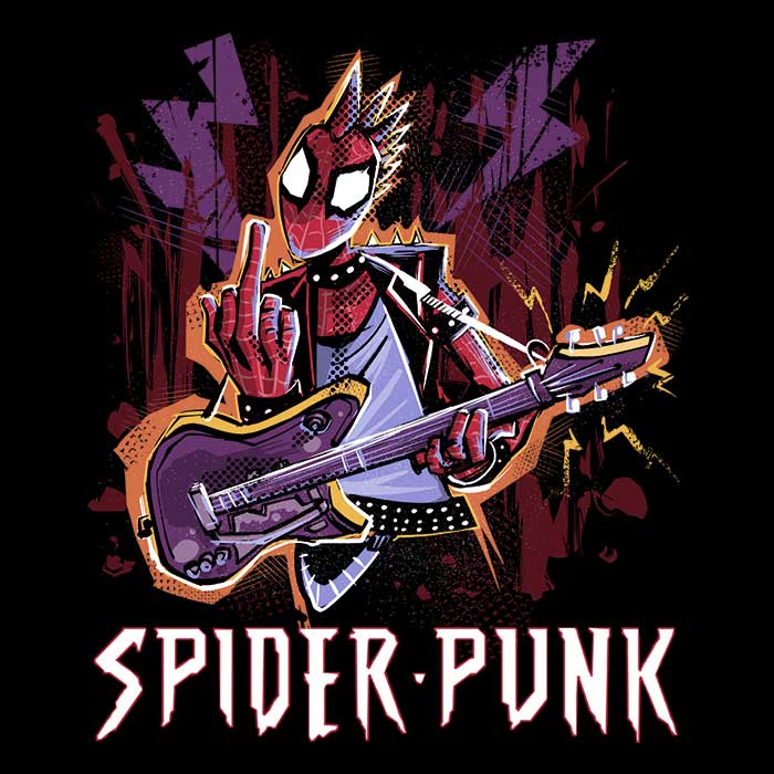 Cool Spider Punk Inspired Hoodie by Zascanauta