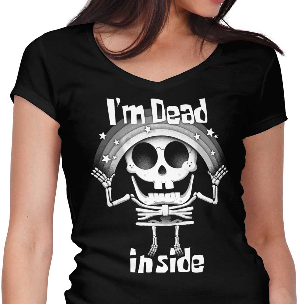 Alemaglia Women's V-Neck T-Shirt - 'I'm Dead Inside' Design
