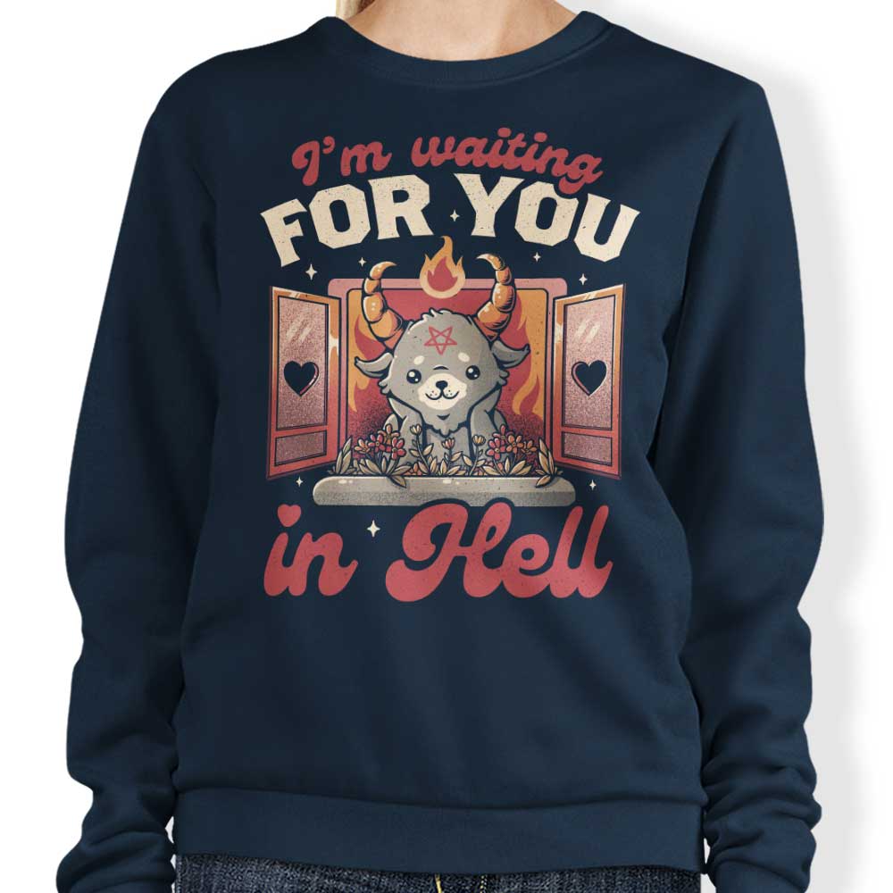 Comfortable 'Waiting for You' Crewneck Sweatshirt in S - 4XL Sizes