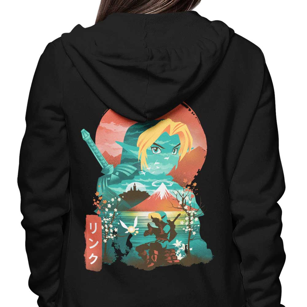 Ukiyo-e Ocarina Themed Zip-Up and Pullover Hoodies by Dandingeroz
