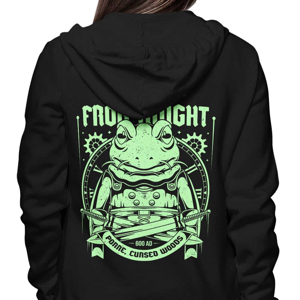 Stylish Frog Knight Hoodie by Alundrart Design