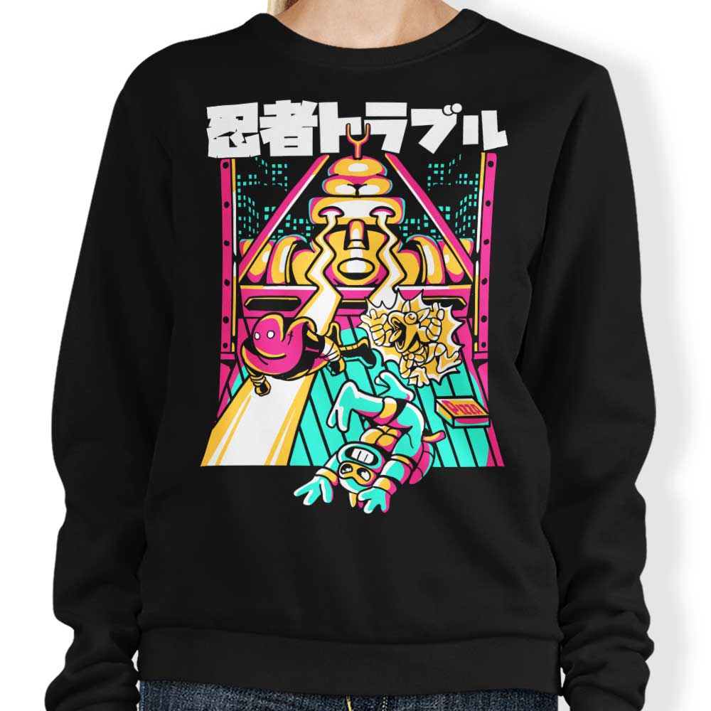 Fitas Artwork's Ninja Trouble Comfortable Crewneck Sweatshirt