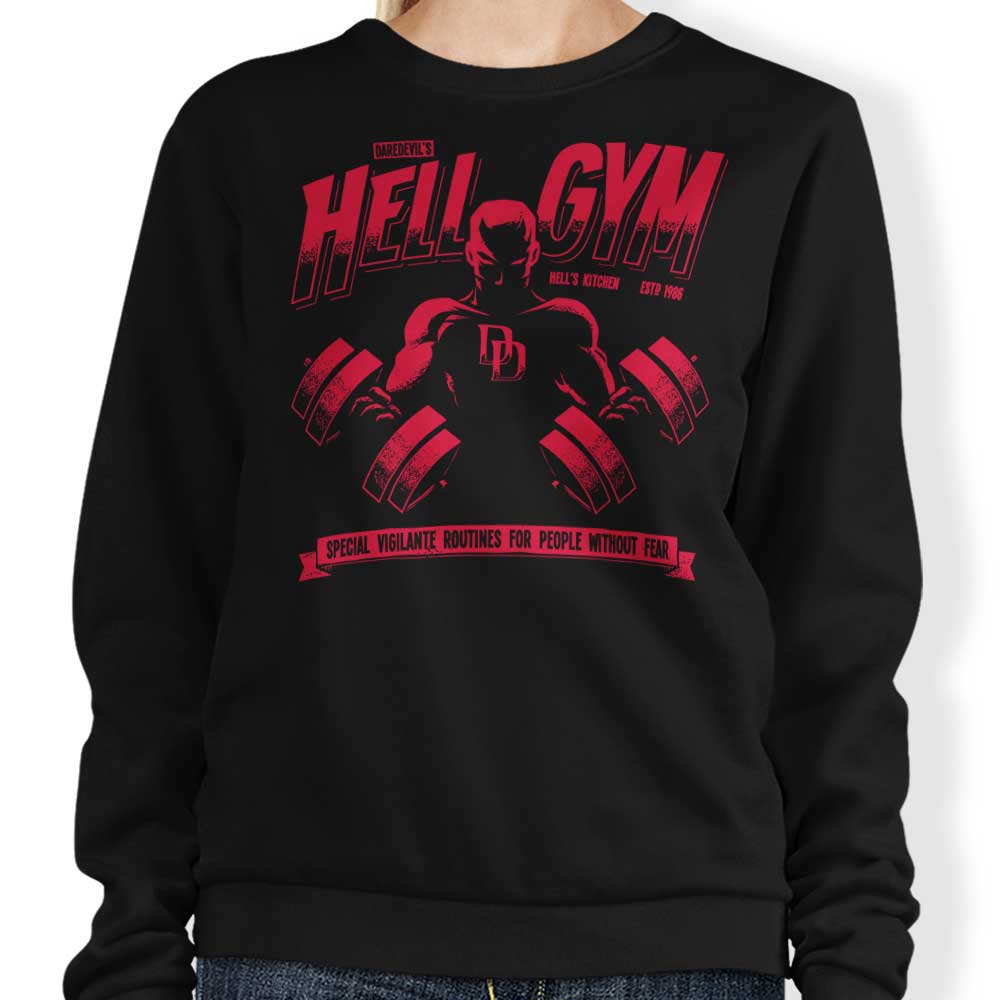 Teesgeex Hell Gym Comfortable Crewneck Sweatshirt in S - 4XL