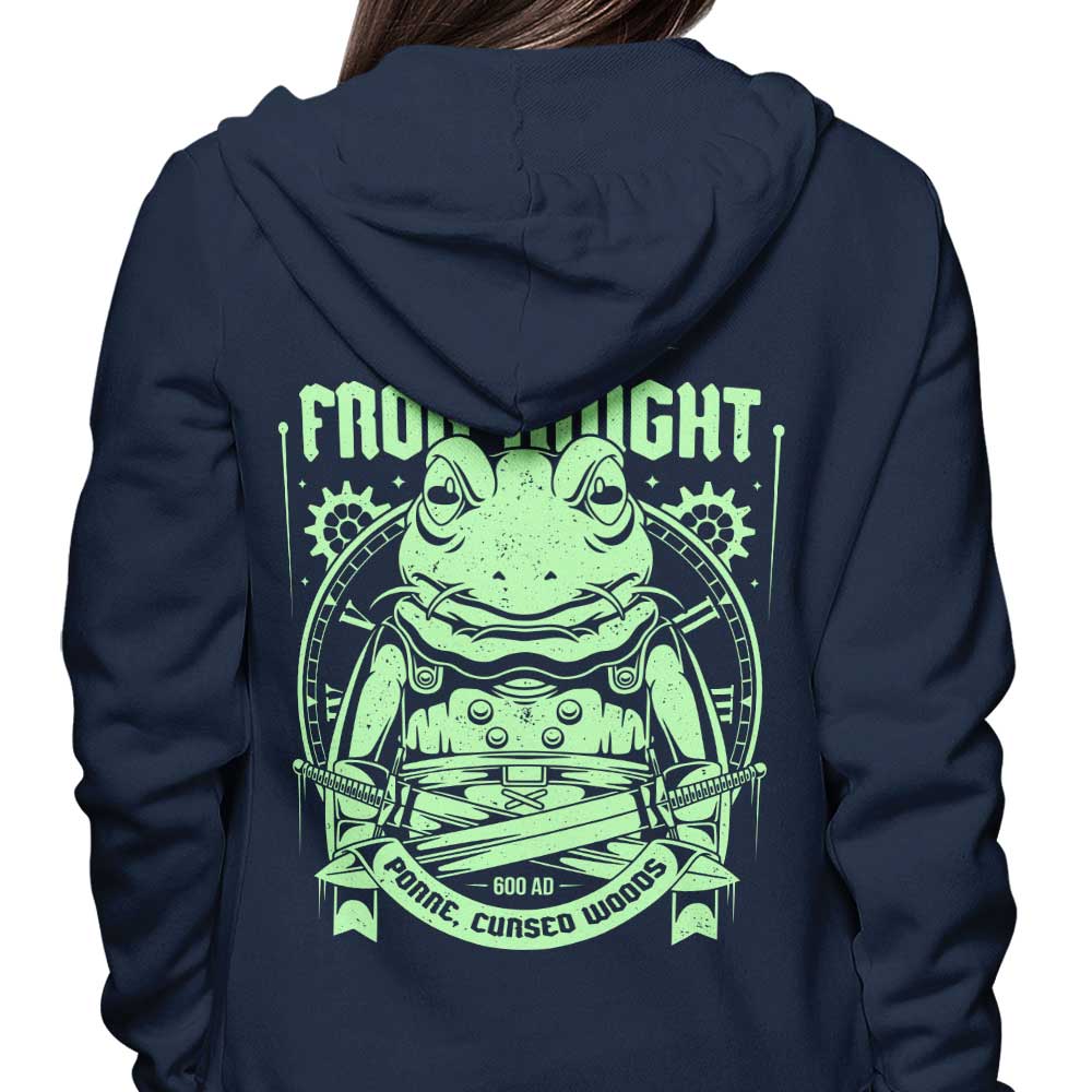 Stylish Frog Knight Hoodie by Alundrart Design